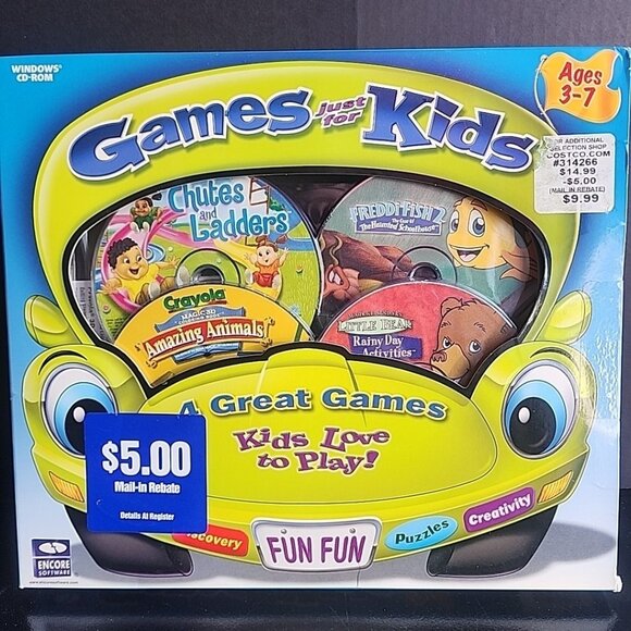 Games Just For Kids Pc Cd_Rom 2001 4Pack Games New in Box - Picture 1 of 4